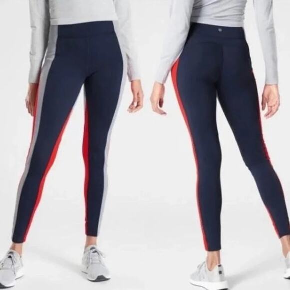 Athleta Women’s Crest Colorblock Tights Size Medium / Style 487742 - Picture 1 of 7
